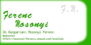 ferenc mosonyi business card